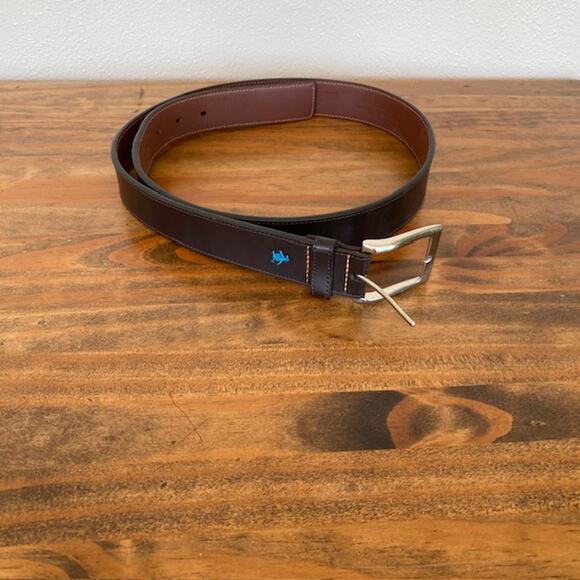 Original Penguin Black Leather Belt - Size 38 - Picture 3 of 8
